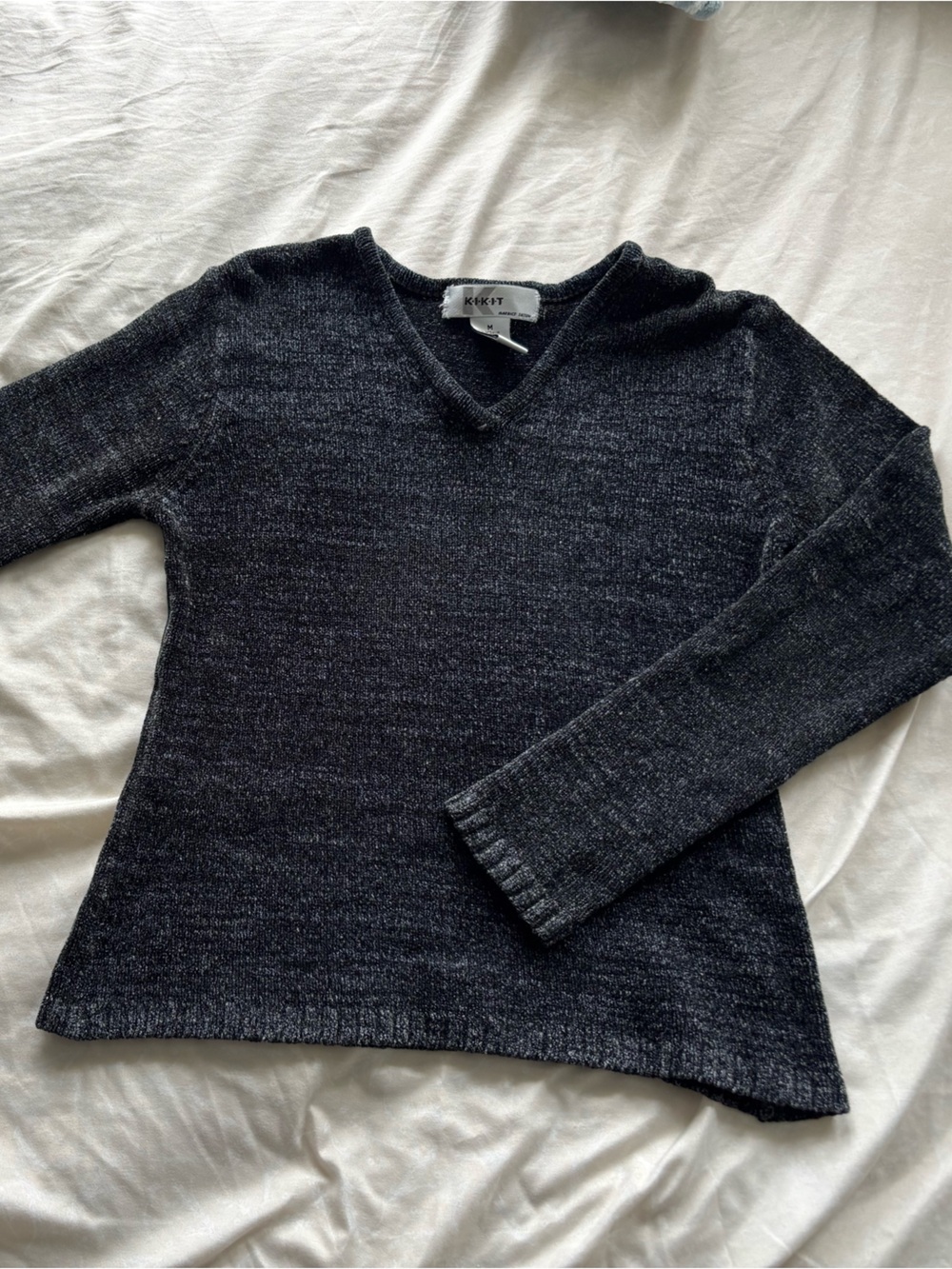 kikit dark gray fitted knit sweater
